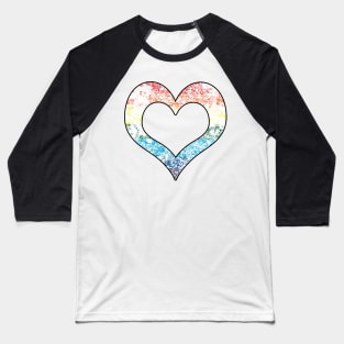 Pride Flag Distressed Heart Design Baseball T-Shirt